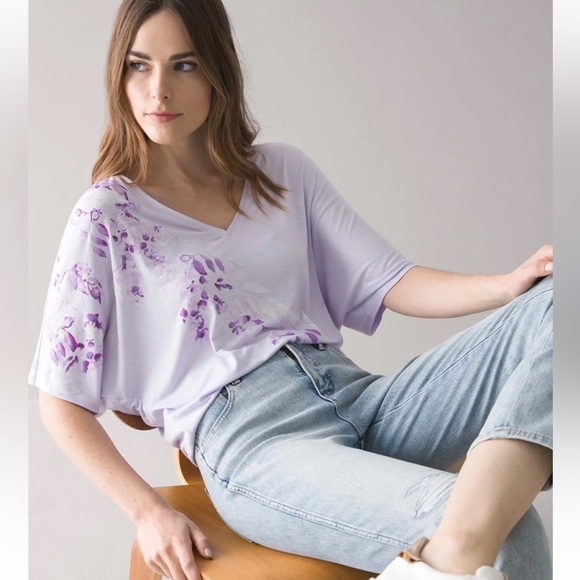 White House Black Market Tops - WHBM Everyday Dolman Sleeve Purple Top Sz L